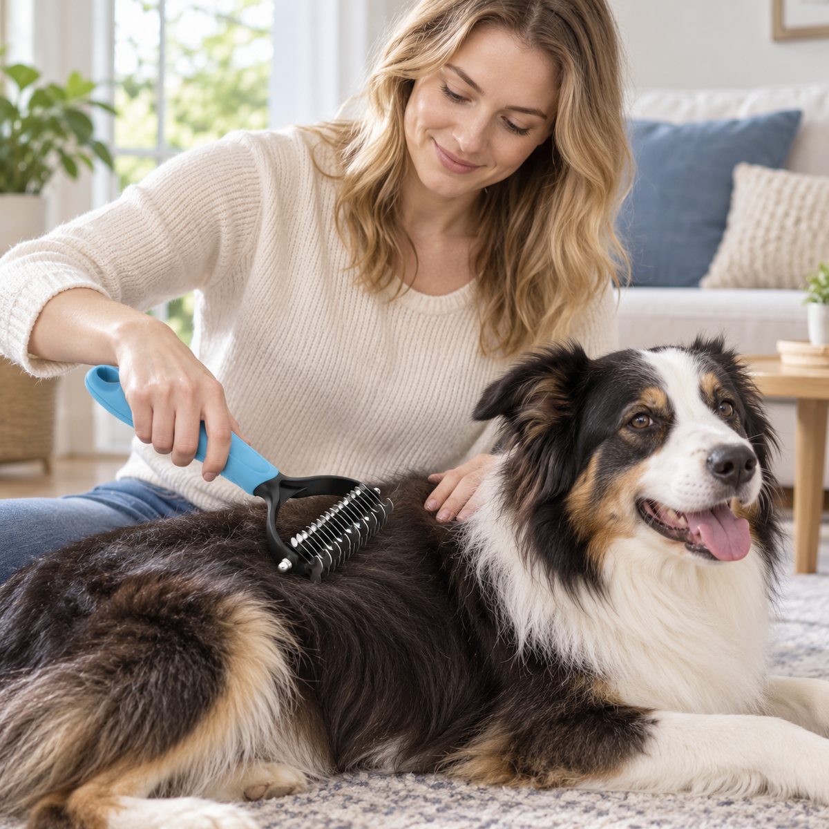 Double-Sided Pet Dematting Grooming Rake